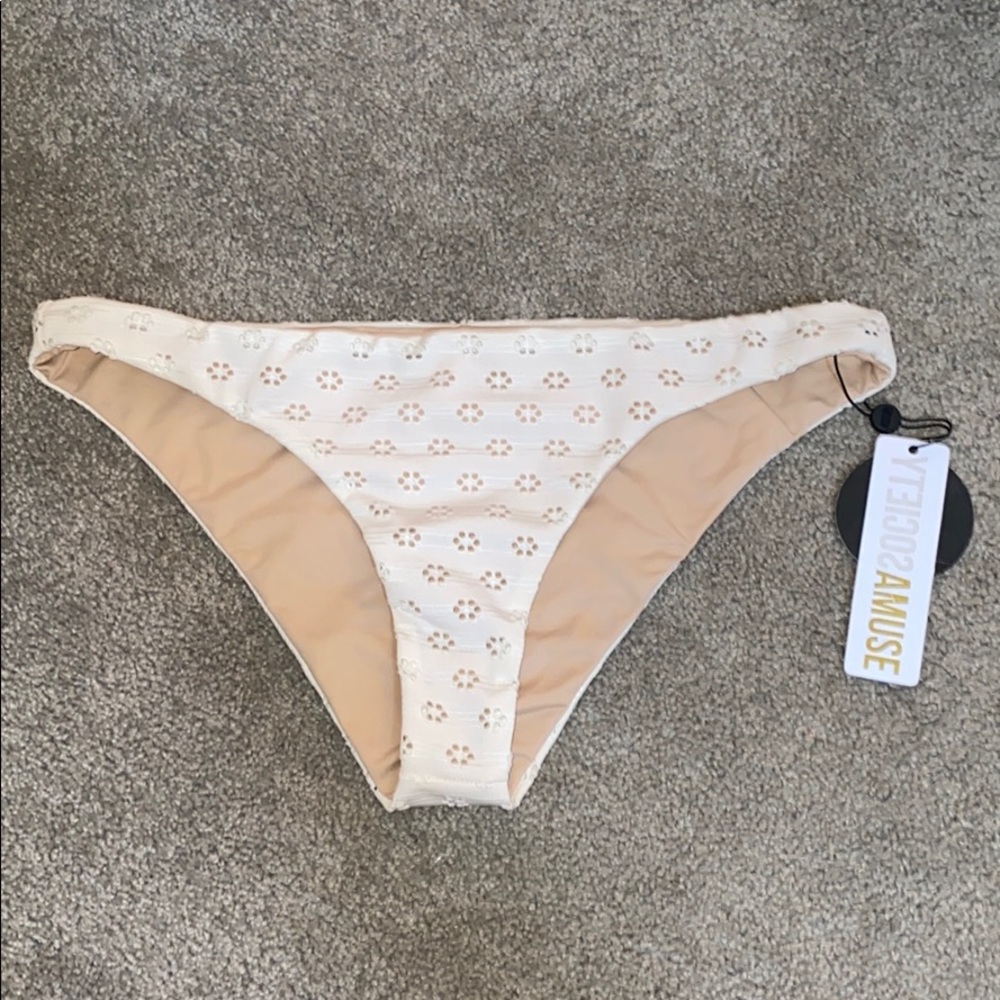 Creme and beige swimsuit bottom